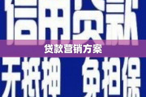 泸县贷款营销方案