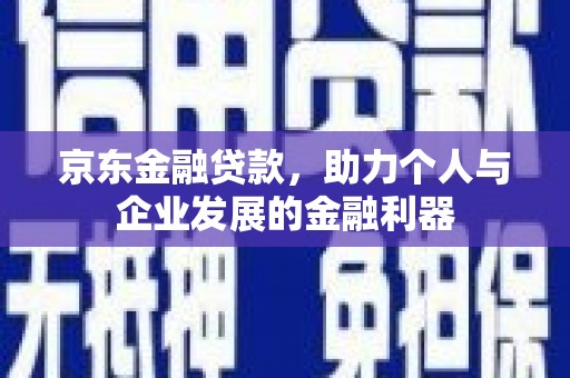 泸县京东金融贷款，助力个人与企业发展的金融利器