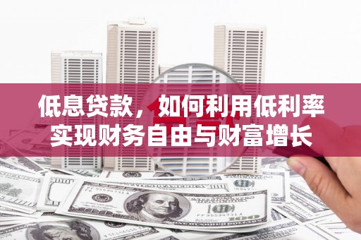 泸县低息贷款，如何利用低利率实现财务自由与财富增长